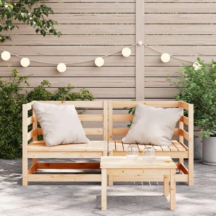 VidaXL Canapés d'Angle de Jardin 2 pcs, Sièges avec Dossier, Meubles de Terrasse Patio Arrière-cour Extérieur, 70x70x67 cm 837907