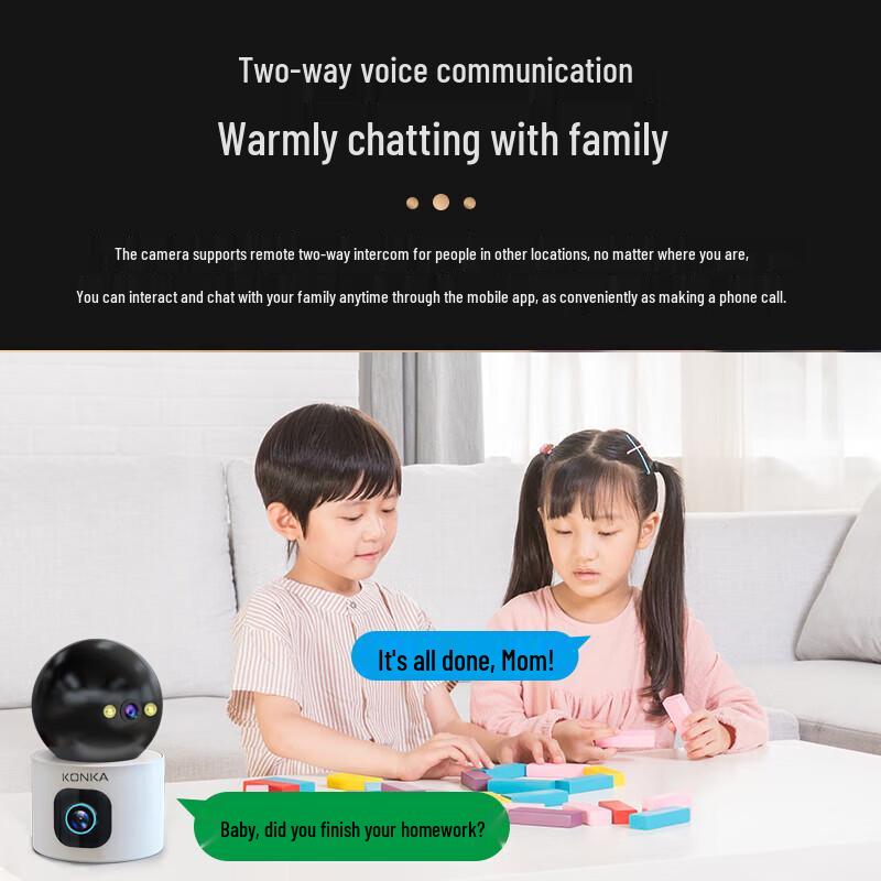 KONKA 360° Dual-Band HD Smart Home Security Camera with 64GB Storage CN Plug (adapter Included)