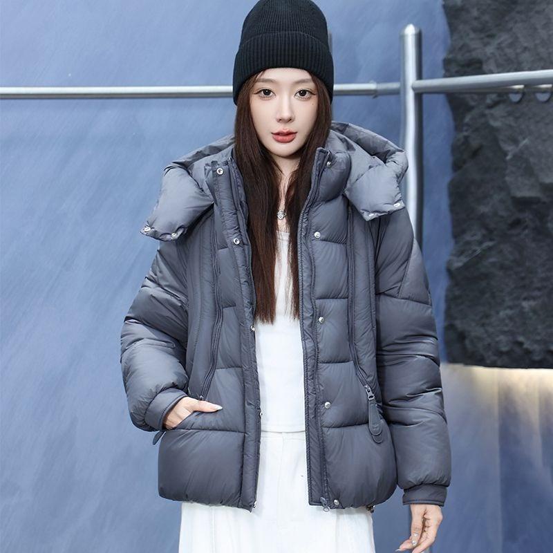 Winter Thickened Puffer Coat for Women Short Warm Quilted Jacket Loose Fit Petite