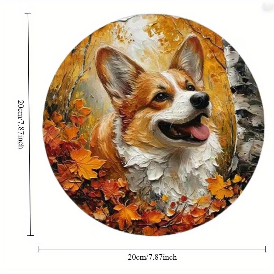 

2d Flat 20*20cm, Pembroke Welsh Corgi Round Wooden Sign, Pembroke Welsh Corgi, Perfect for Room Decor, for Home, Kitchen, Garden, Bedroom, Bar Decor. 20x20cm