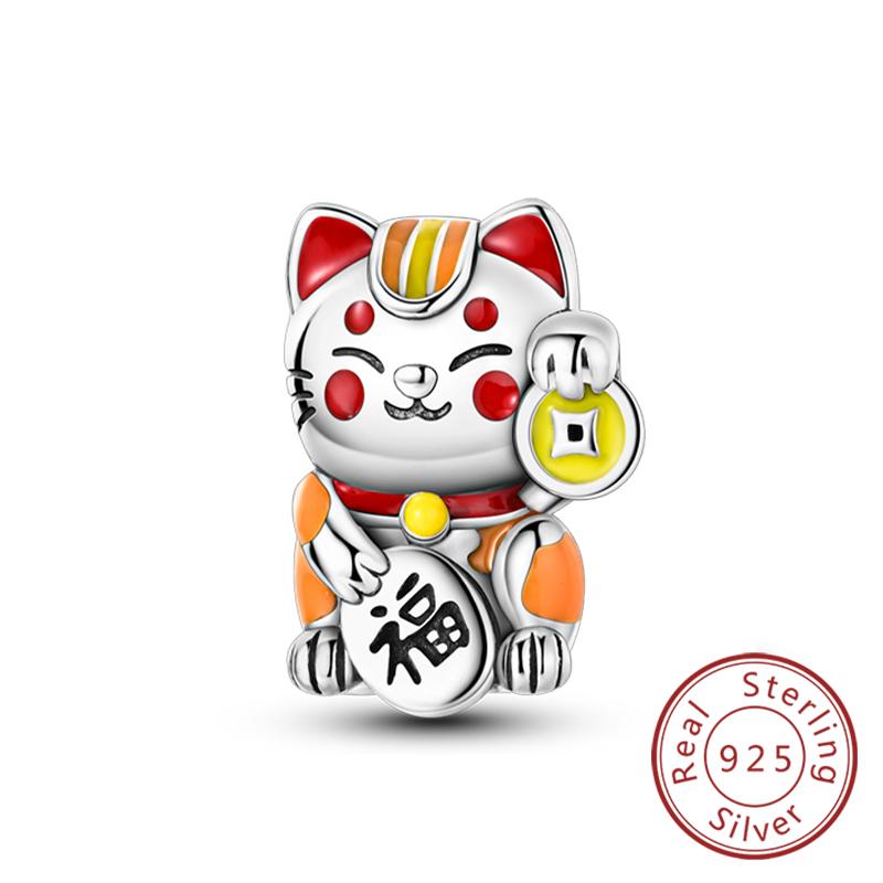 Fit Original Copper Charm Beads Cute Animal Puppy Dog Cat For Bracelet Diy Women Fine Jewelry Making