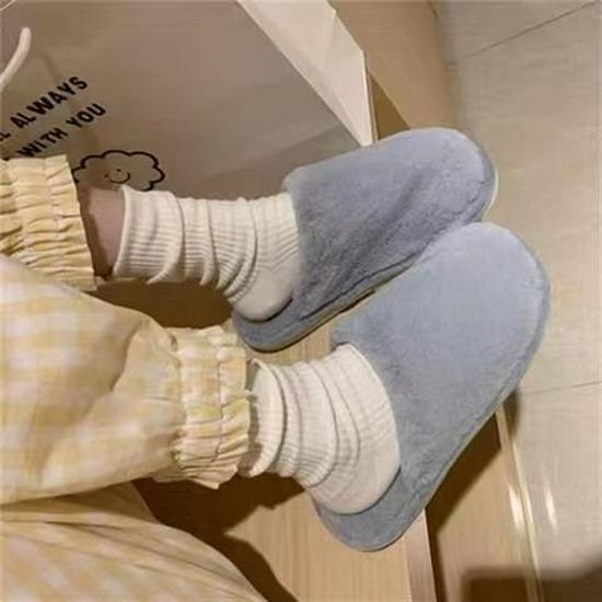 Cozy Bow Plush Slippers: Warm Non-Slip Indoor Cotton for Autumn & Winter
