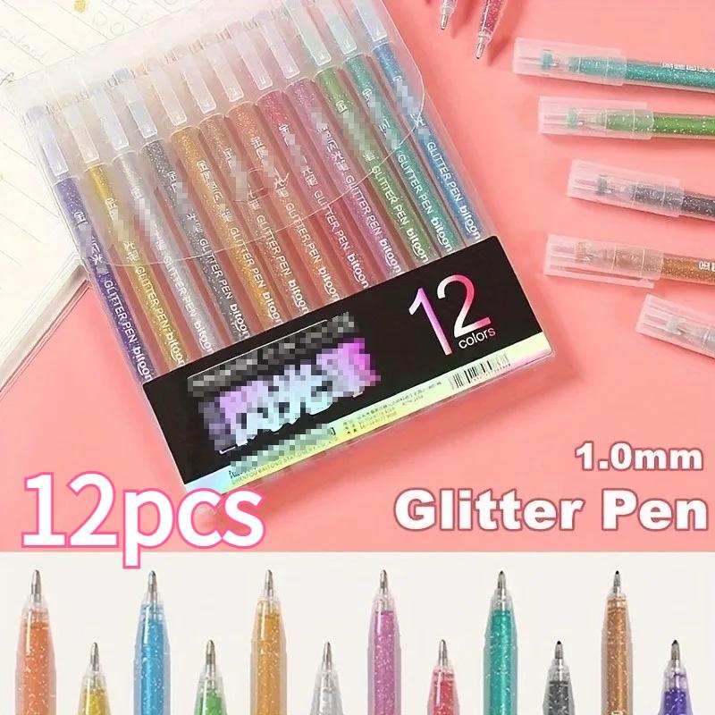 Set of12GlitterGelPens-SparklyJournaling &ColoringMarkersthe PerfectGift forChristmas & Halloween for DrawingPainting and More!