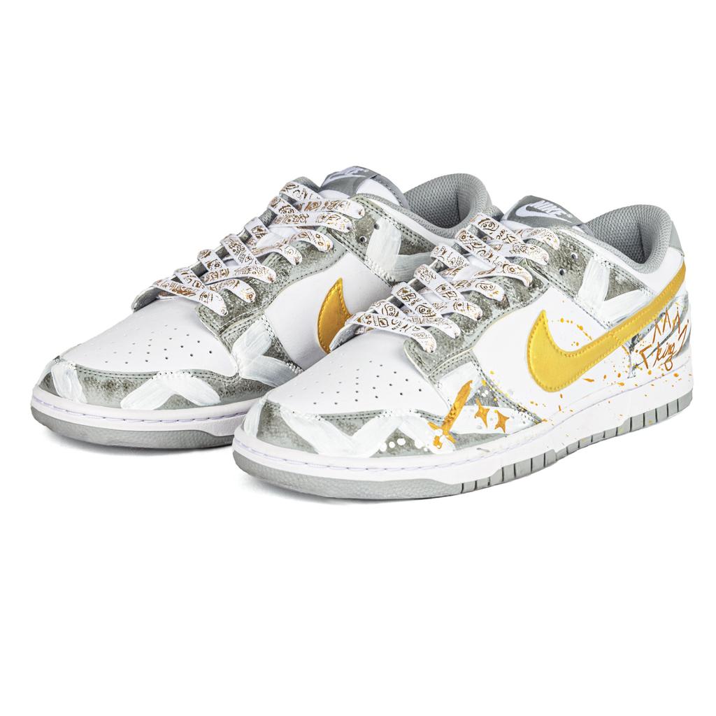 Nike Dunk Abrasion Resistant Breathable Abrasion Resistant Breathable Low top Skateboard Shoes Unisex Gray White HF5441-105(Team1704-)