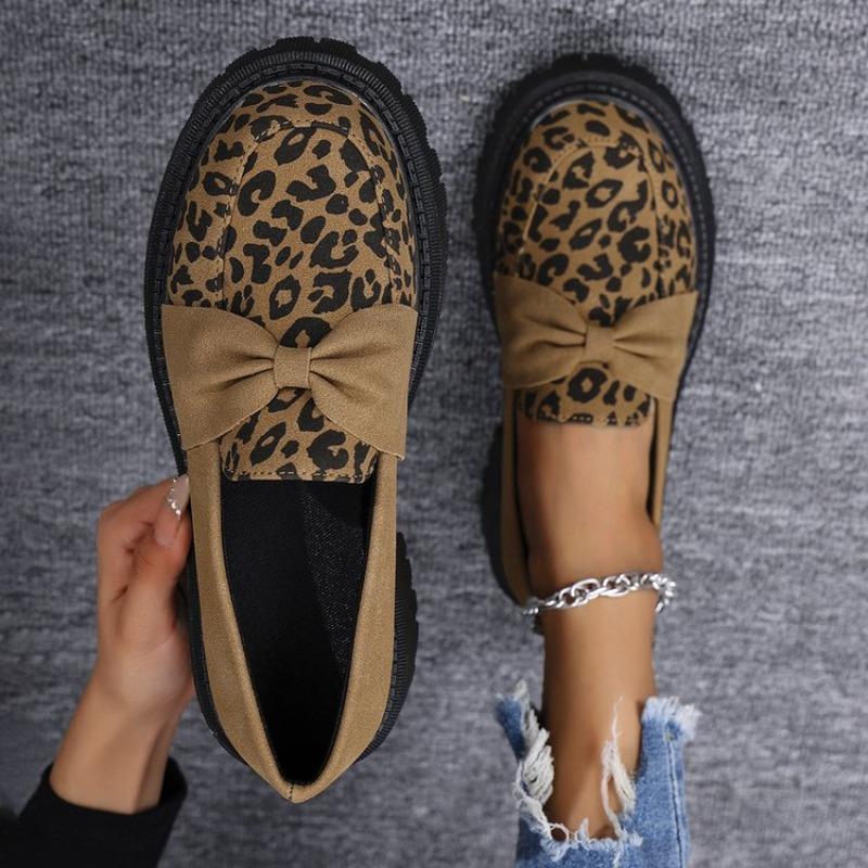 Leather Oxford Shoes for Women Pumps Fashion Slip on Paisley Women Shoes Square Mid Heels Platform Shoes Woman Loafers Plus Size