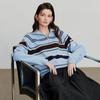 Chuyu Women's Striped Half-Zip Knit Top