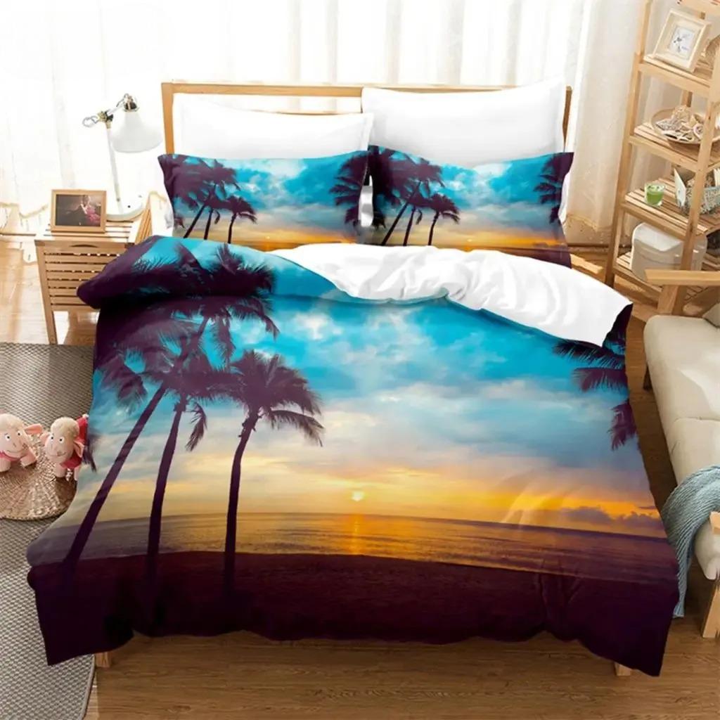 3D Print Seaside Beach Bedding CollectionDuvet Cover Comforter Bed Collection Quilt Cover PillowcaseKing Queen Twin Size Boys Girls Adultse