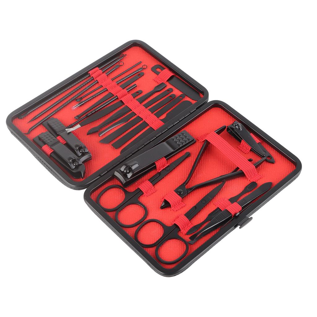 23 Pcs Nail Clippers Set Black Stainless Steel High Hardness Portable Household Nail Clippers Set