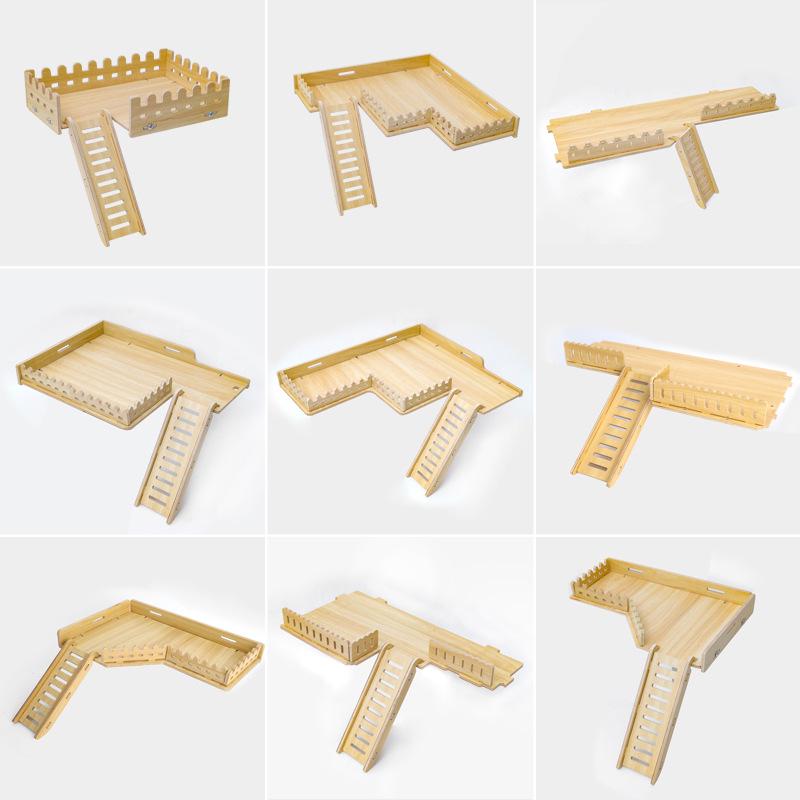 Two-Story Luxury Hamster Villa with Wood Partition, Stairs, and Platform