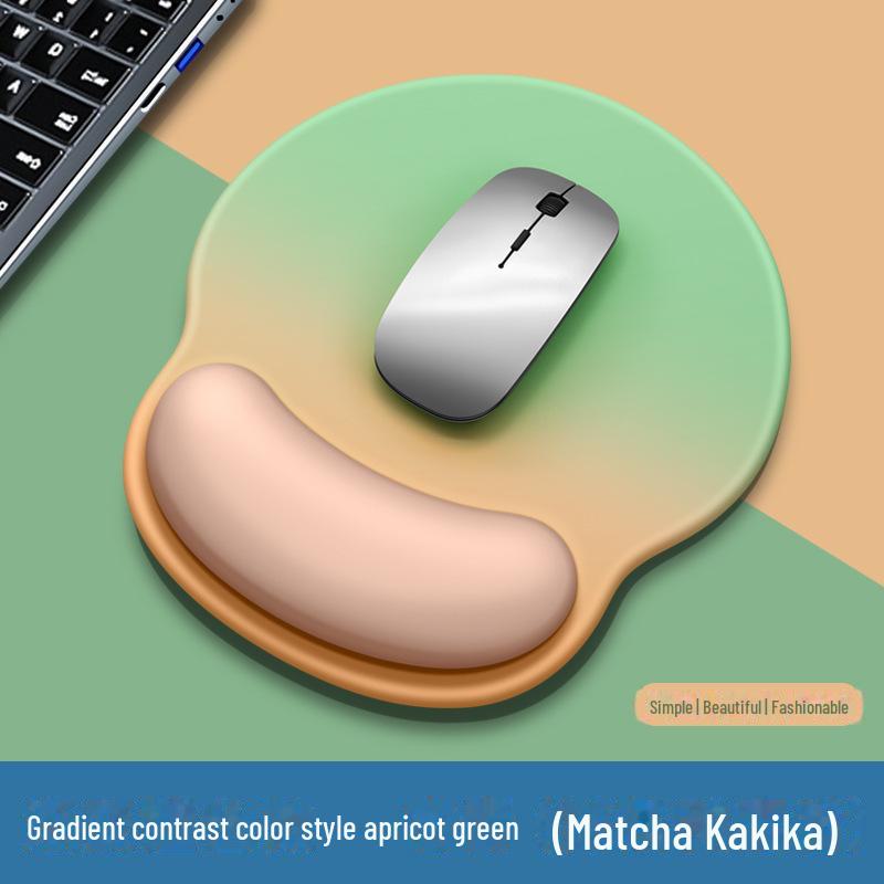 Gradient Logo Wrist Support Mouse Pad - Silicone Ergonomic Wrist Guard for Girls