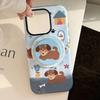 Denim Blue Puppy Magnetic Holder for Apple for IPhone16 Phone Case 15promax Retro 14 Film 17