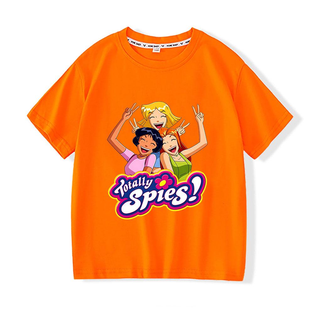 Totally Spies Cartoon Print Children's T-shirt 100%Cotton Tees Streetwear Boys Girls Short Sleeve Casual Kids Top Summer Toddler