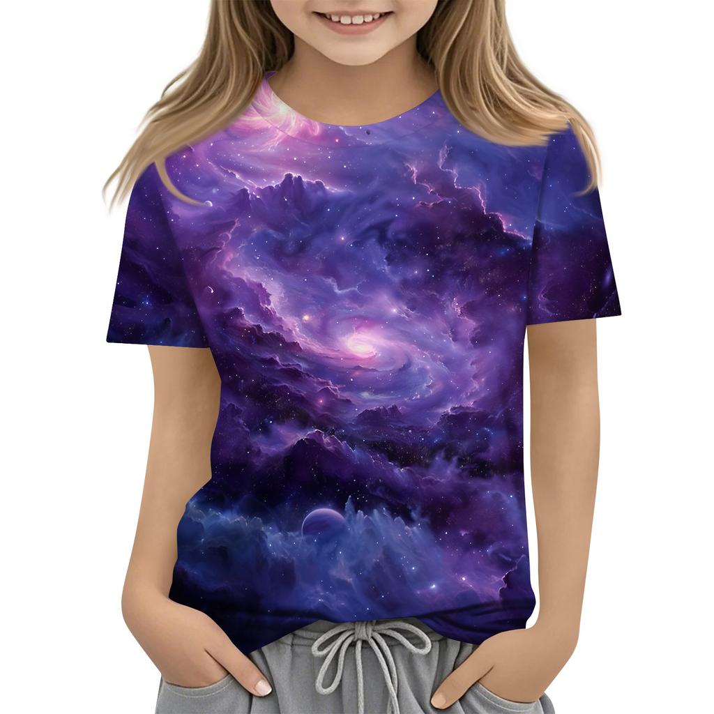 Kleinkind Mädchen Jungen Shirt Niedlich Sternenhimmel Bedruckte T-Shirts Kinder Shirts 1-15 Jahre