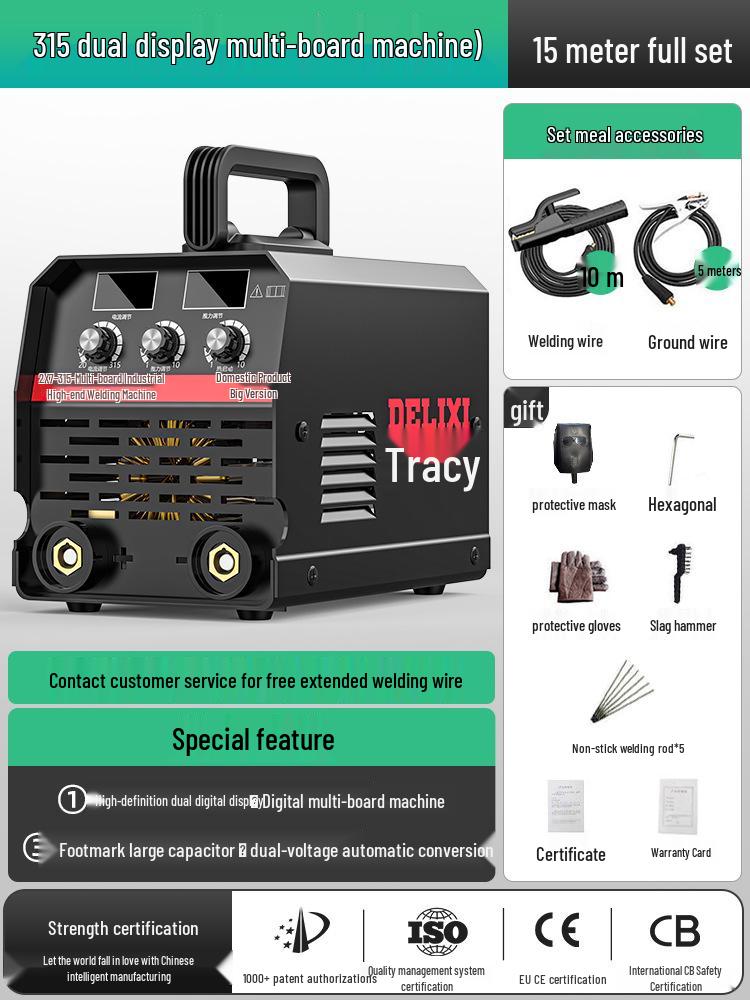Delixi 315/400 Industrial Welder, Dual Voltage 220V/380V, Small All-Copper Automatic for Household & Industrial Use