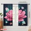 2pcs 2D flat printing Drapes Pink Flower Polyester Fabric Without Electricity Holiday Decorations for Indoor Celebrations Room