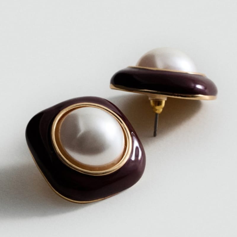 Mango MANGO WOMAN Earrings LETICIA Dark Red 17054121