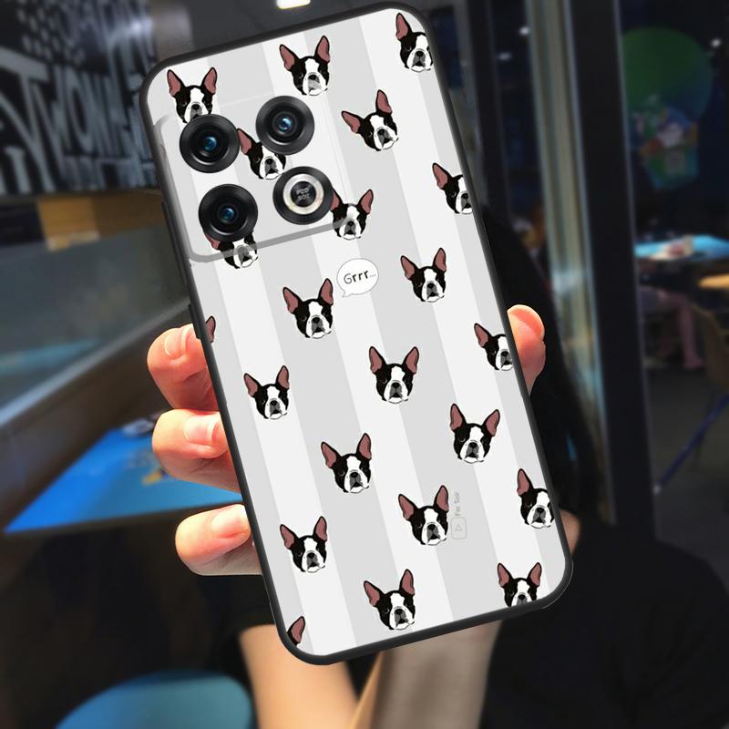 Funny Boston Terrier Dog Funda For OnePlus 13 12 R 11 9 10 Pro 8T 9RT 10T OnePlus Nord 4 CE 2 3 Lite N30 N20 Case