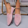 Elegant Office Women Loafers Ladies Hollow Knitting Breathable Solid Color Pointed Toe Mesh Shallow Mouth Flat Casual Shoes