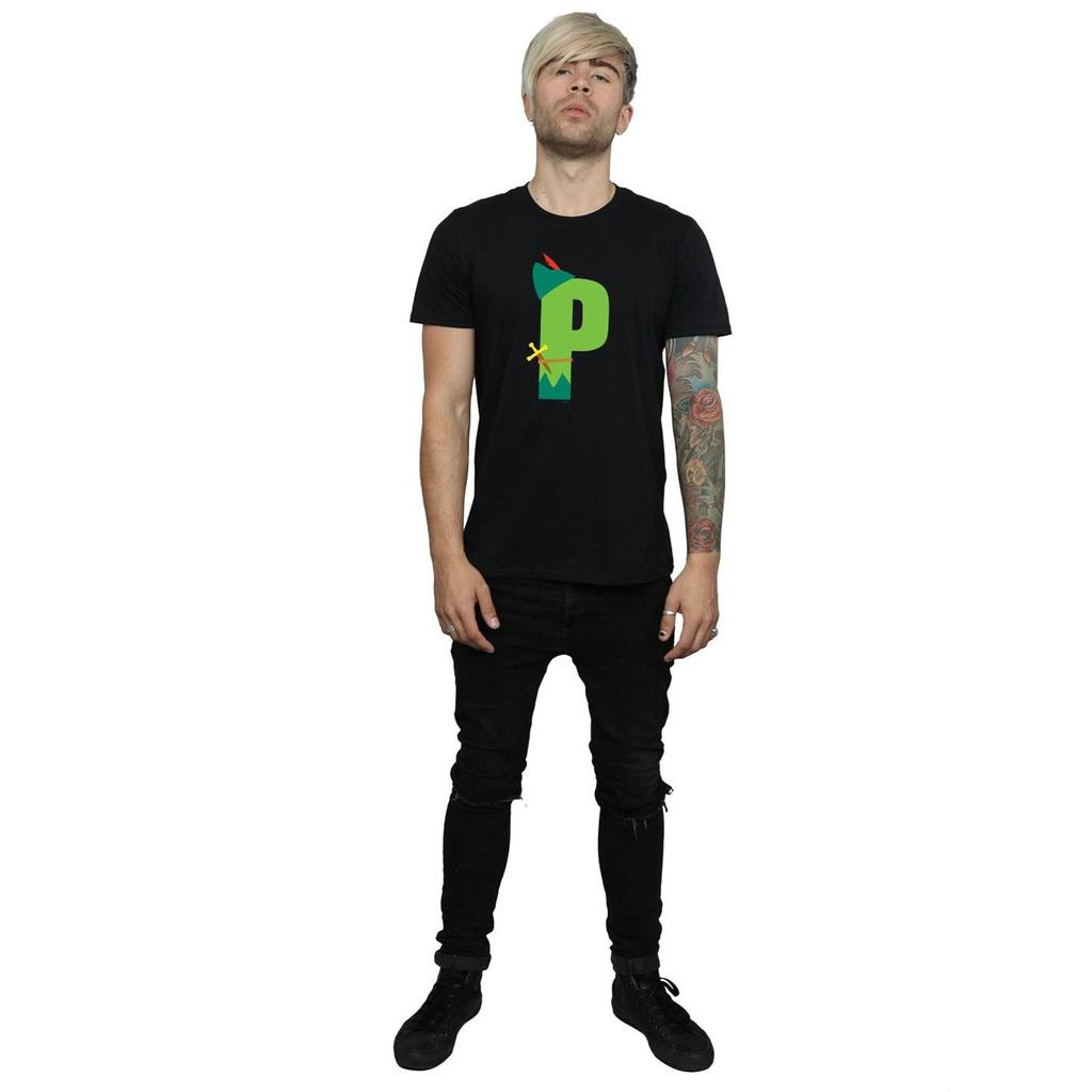 Disney Mens Alphabet P Is For Peter Pan T-Shirt