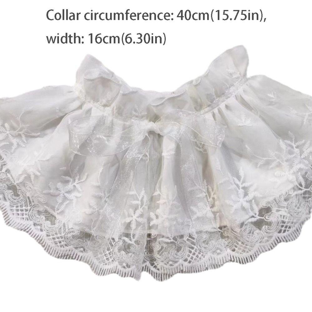Cape Embroidered Lace Fake Collar Small high collar Double-layer Small Shawl Blouse Shoulders Decoration Wraps Doll Lapel Female