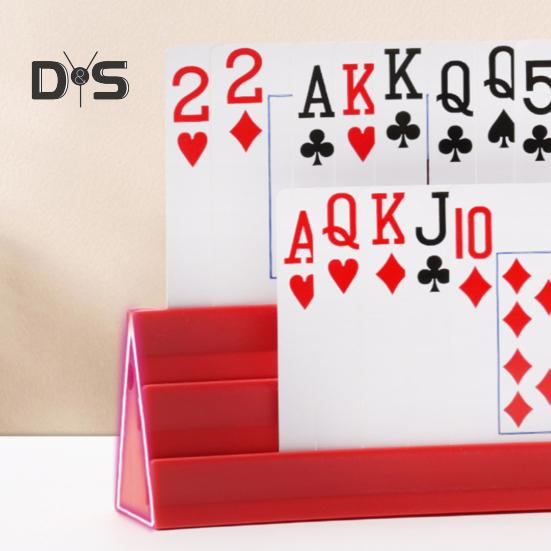 1 Set Magnetic Poker Card Holder 3 Layers Little Hands Kids Seniors Arthritis Hands-Free Paper Cards Desktop Stand Rack Tray Family Card Game