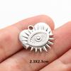 6pcs Evil Blue Eye Charm Dark Blue Heart Moon Eyes Pendant Rhinestone Stainless Steel Charm For Jewelry Making Necklace Keychain