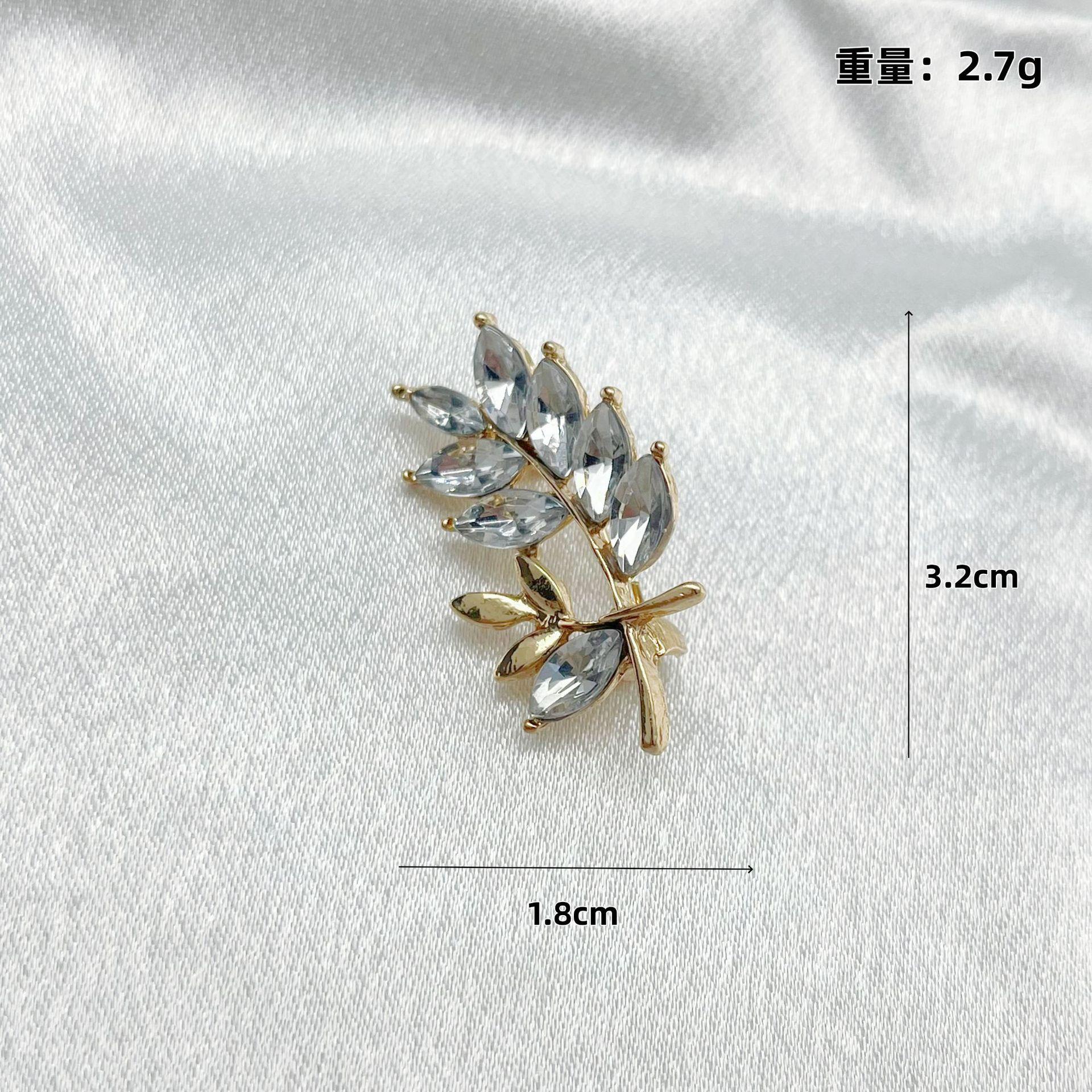 Роскошная с бриллиантами тяжелая промышленность зеленый брошь-лист темперамент пальто костюм лист брошь-булавка