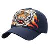 Baseball Animal CA973 [White Fang] Hat, Cap, Tiger, Brim, Cap, Stylish, Mesh, Cool, Men's (Navy)