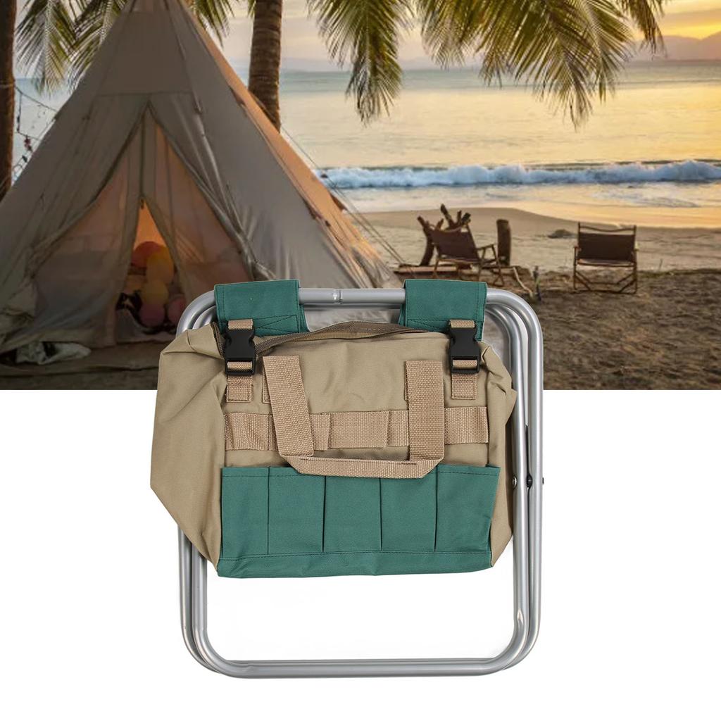 Heavy Duty Folding Stool Bag Multifunctional Gardening Folding Toolkit Stool for Gardeners