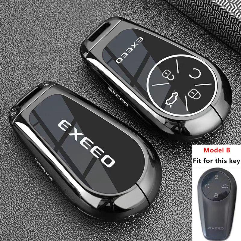 Zinc Alloy Car Key Case Cover For Chery Exeed Exlantix Et Rx Cdm Vx Lx Tx Txl Phev Keychain Ring Holder Fob Shell Accessories