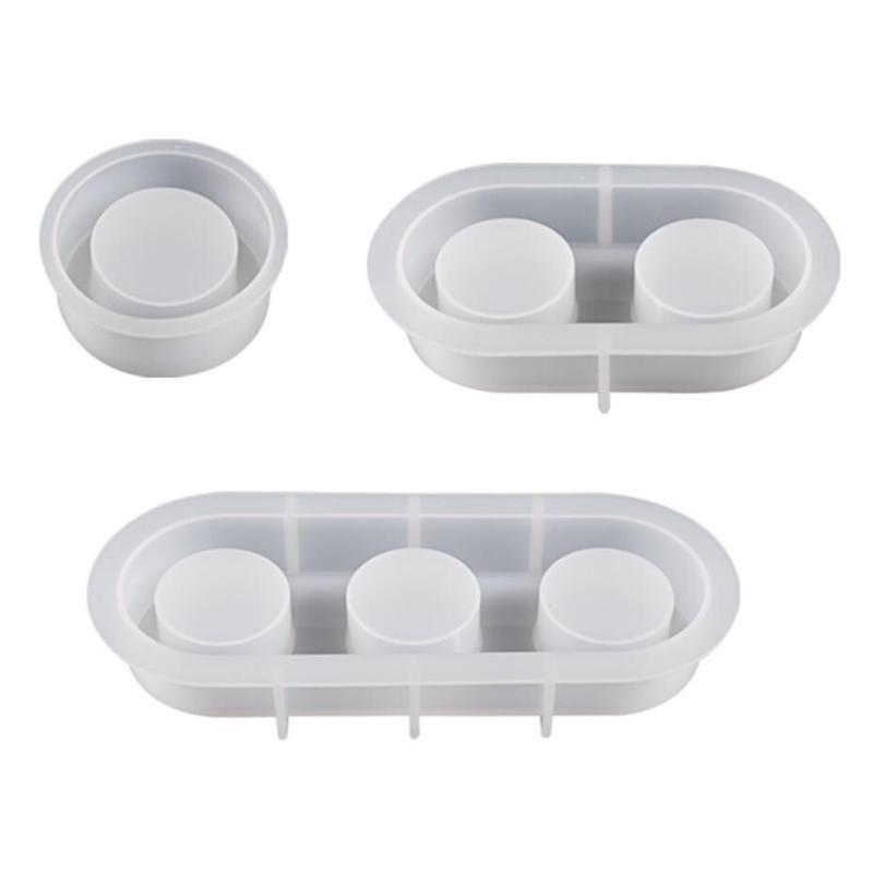 1 Pz Portaoggetti Ovali Singoli/Doppi/Tripli Stampo in Silicone Per Artigianato Fai da Te Resina Cemento Gesso