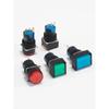Button Switch LA16 Self Locking Reset Rectangle Circle Square Power Supply Contact Push Button Switch Without Light 1NO1NC Switches4