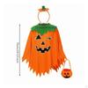 Pumpkin Costume with Headpiece One-Size Jack-O'-Lantern Poncho Cape