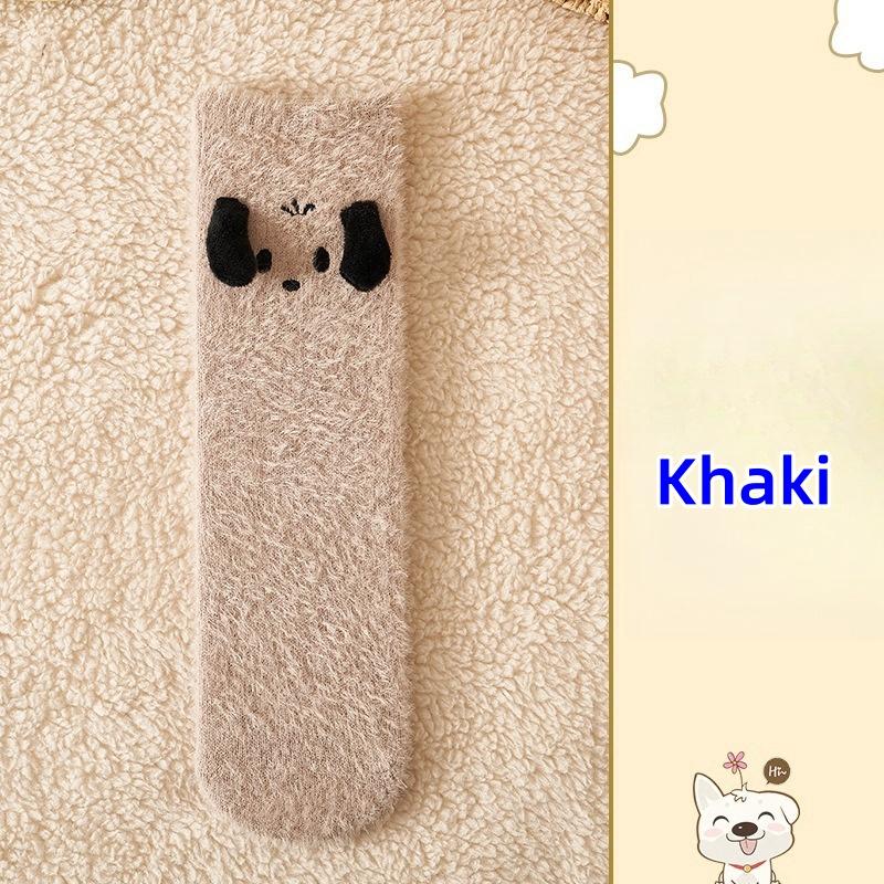 

Осенние и зимние носки из искусственного меха норки Детские плюшевые и утолщенные носки для сна с японскими мультфильмами Плюшевые и утолщенные носки средней длины для родов