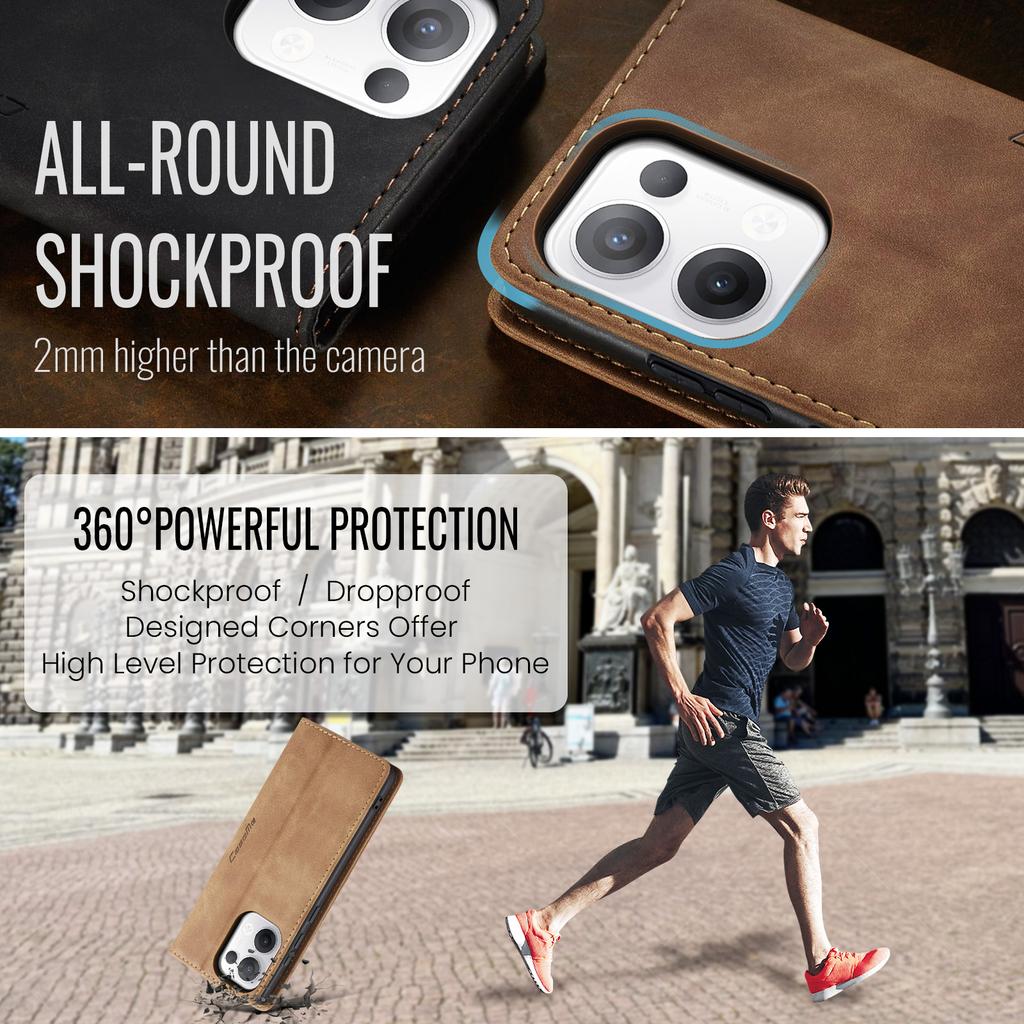 For Oppo Reno13 5G (Global) Wallet Case CASEME 013 Series PU Leather Phone Cover Stand