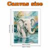 Animal Pearl Painting Handmade 5D DIY Elephant Water Splash Home Office Desktop Decoration Painting