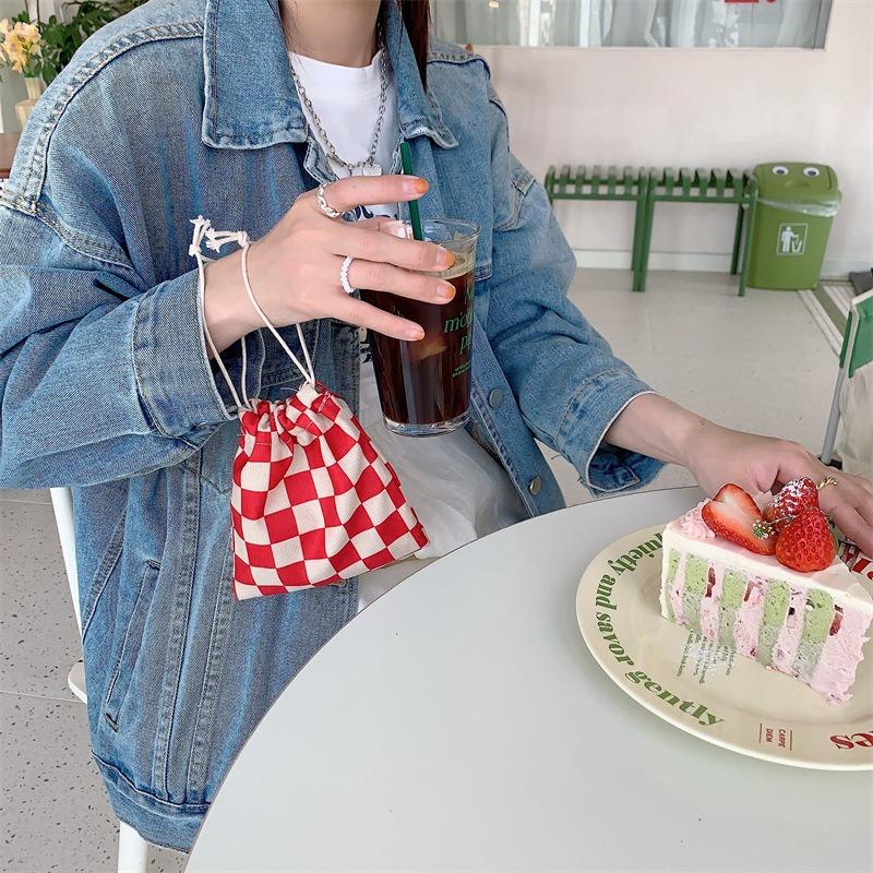 Cute Small Cloth Drawstring Gift Bag Woman Girl Purse Handbags Jewelry Lipstick Cosmetic Tote Rope Bags Storage Pouch String Bag
