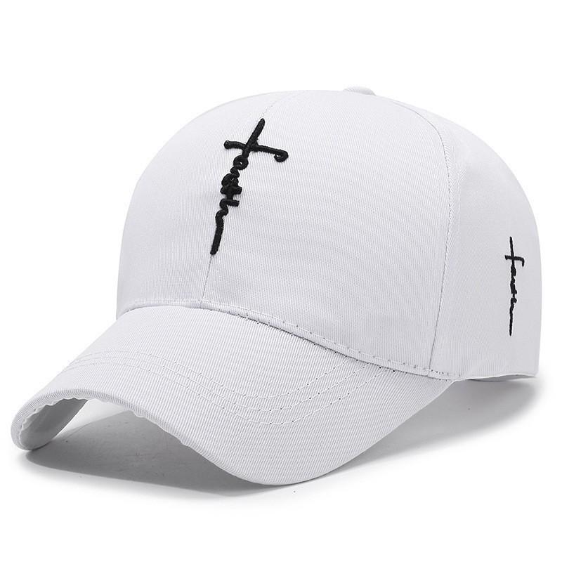 English Embroidered Cross Baseball Cap Adjustable Peaked Caps Protection Sun