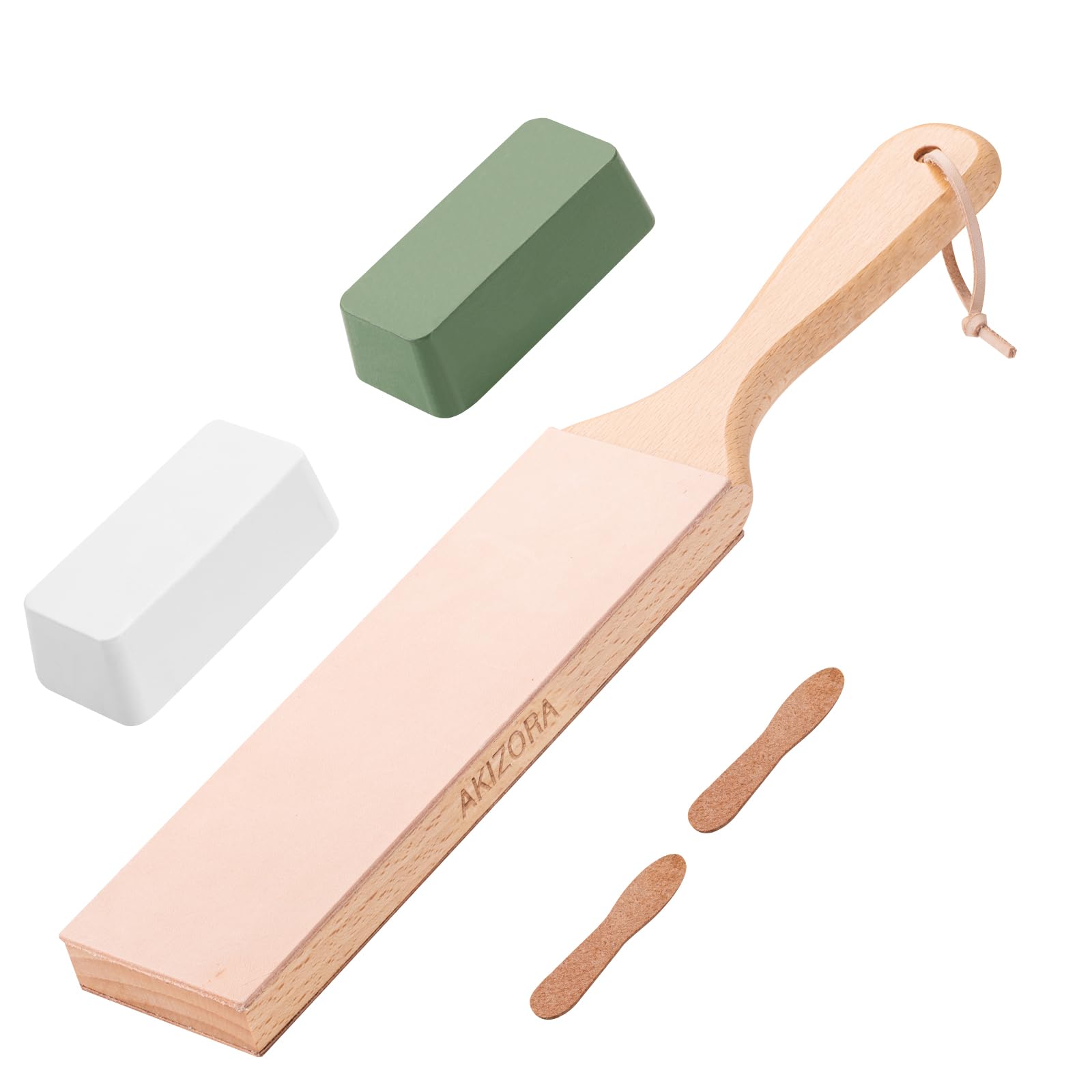 

Akizora Leather Full Leather Knife Leathercraft Leather Mirror Finish Polishing Blue White Stick Perfect for Finishing Knives and Kitchen Knives