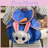Zootopia Judy Bunny Ears Cartoon Backpack With Plush Material For Students And Daily Use