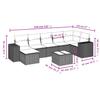 8 Piece Garden Sofa Set with Cushions Black Poly Rattan