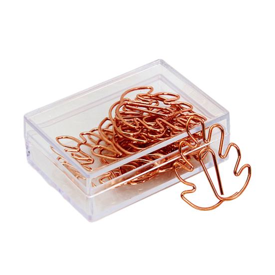 Decorative Metal Clips 10PCS Rose Gold Paper Clips, Cartoon Shape Stationery Gifts for Office Workers Bookmarks, Creative Documents Organizers