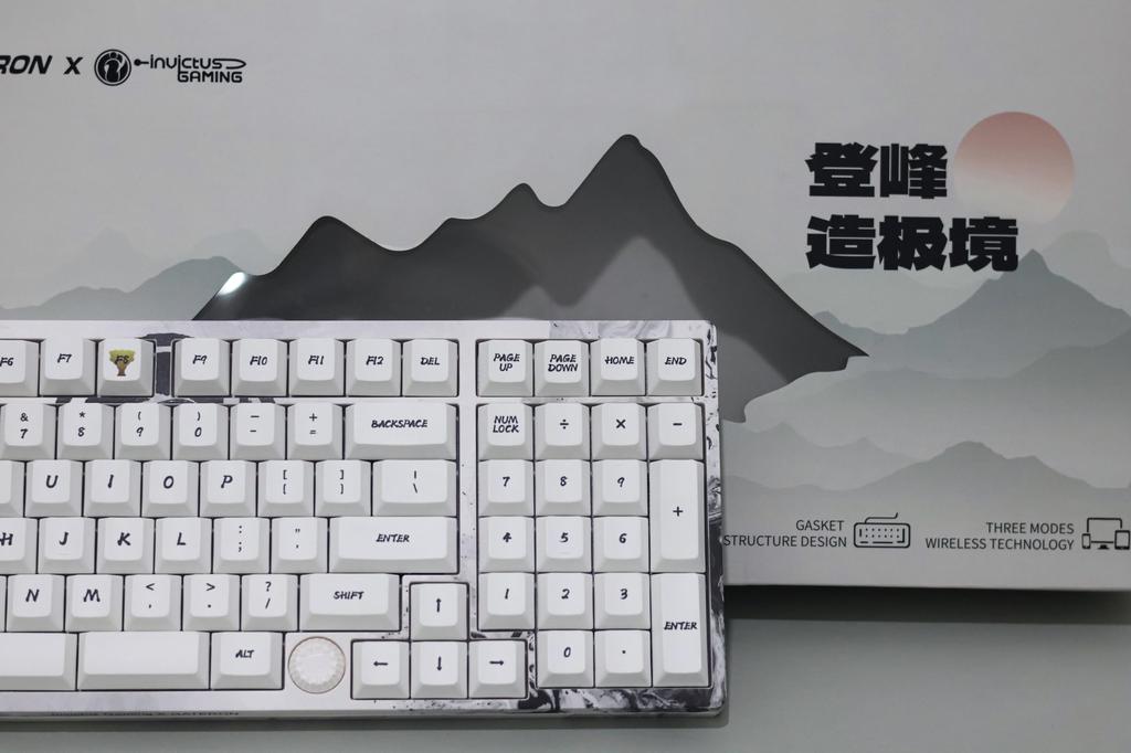 GATERON iG 98 Mechanical Gaming Wireless RGB Light for Windows and with PBT Keycaps Mountain top Co-Branded Keyboard, Hot-Swappable 3-Mode