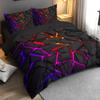 Digital Printing Soft with Soft Fabric Duvet Cover Set, Patern of Colorful Light Shing Through Black Rocks, It Uses a 3D Ultra-Soft Brushed, 3Pcs