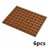 DIY Building Blocks Thin Plate Figures Bricks Size 8 X 10 Dots 6Pcs Compatible Brand Educational Construction Creative Toys
