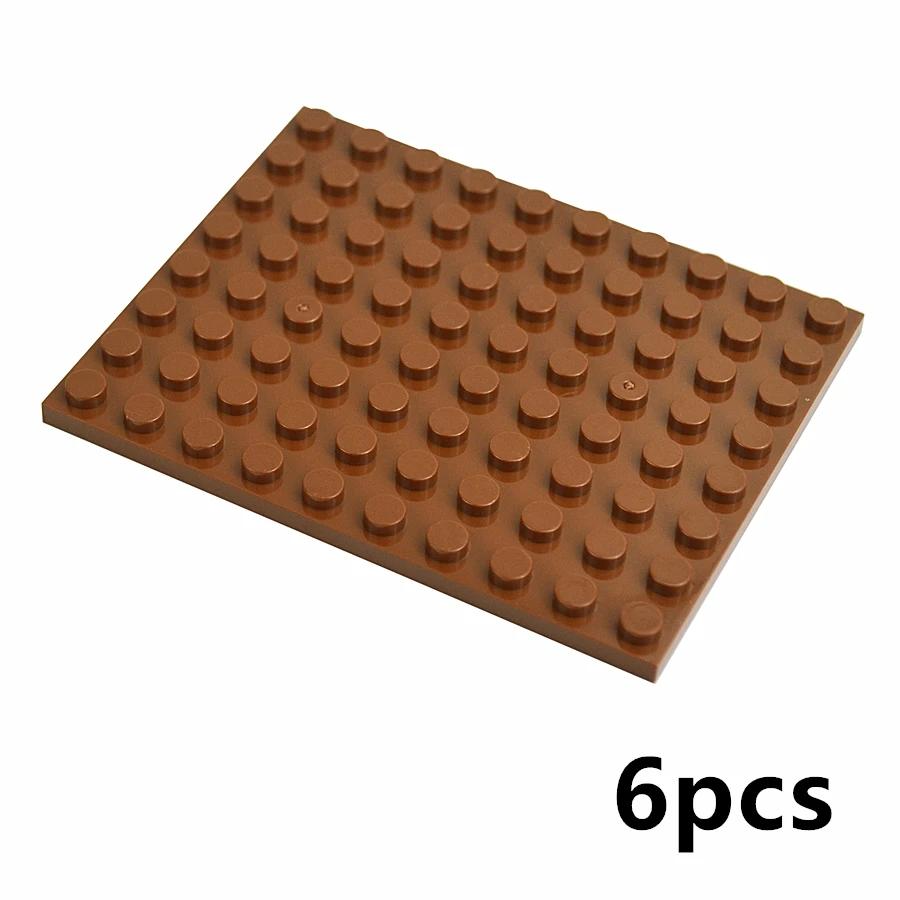DIY Building Blocks Thin Plate Figures Bricks Size 8 X 10 Dots 6Pcs Compatible Brand Educational Construction Creative Toys