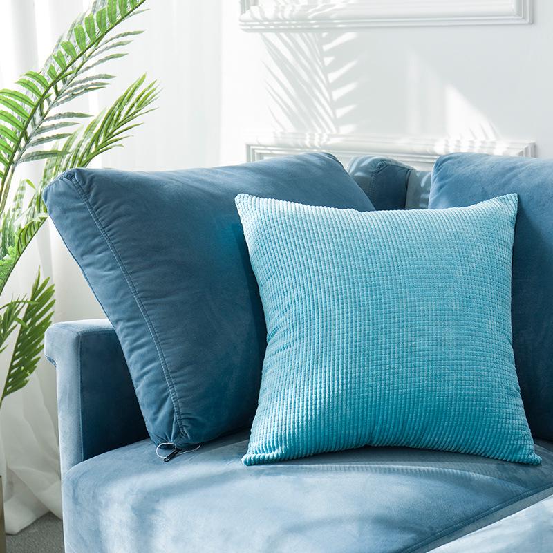 Nordic Simple Office Cushion Square Velvet Pillow Cover Without Insert Waist Pillow Living Room Cushions Pillow Sofa