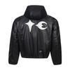 EastRogue American Retro PU Leather Star and Moon Patch Embroidery Zipper Jacket