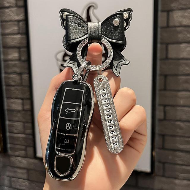 TPU-Autoschlüsselhülle für Porsche Cayenne 958 911 Lepin 996 Macan Boxster Panamera 997 944 924 Panamera 718 971 9YA