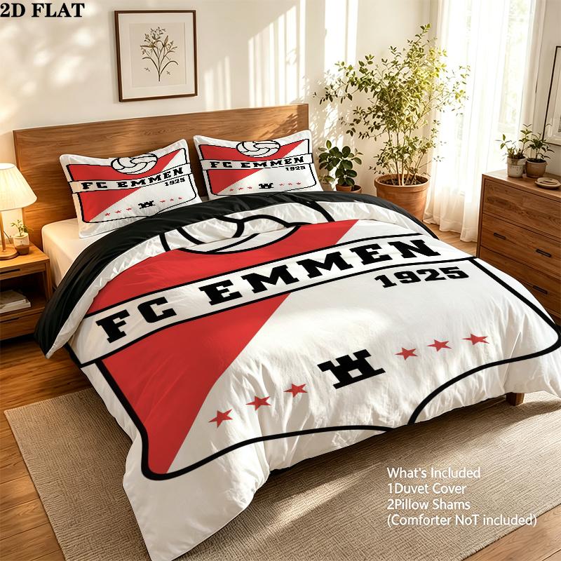 Fc Emmen Bedding Quilt Set Quilt Cover Pillowcase Home Decoration Birthday Gift (1 * duvet cover + 2 * pillowcase, without core)